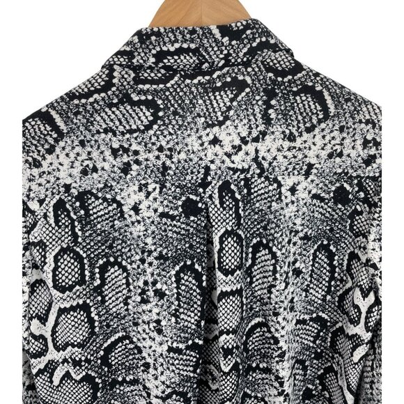Womens Button-Down Snake Print Blouse Size M By Love Potion - Picture 8 of 10